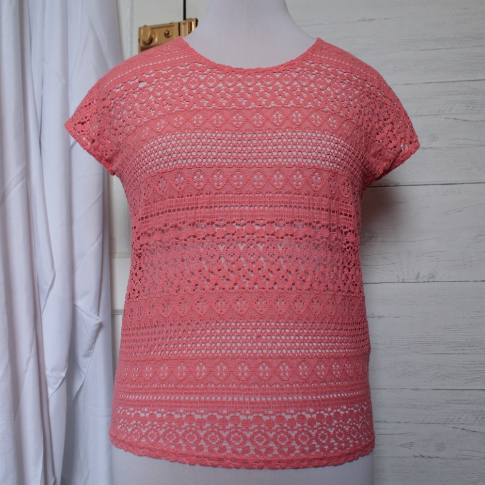 Zara Lace Pink and Green Top